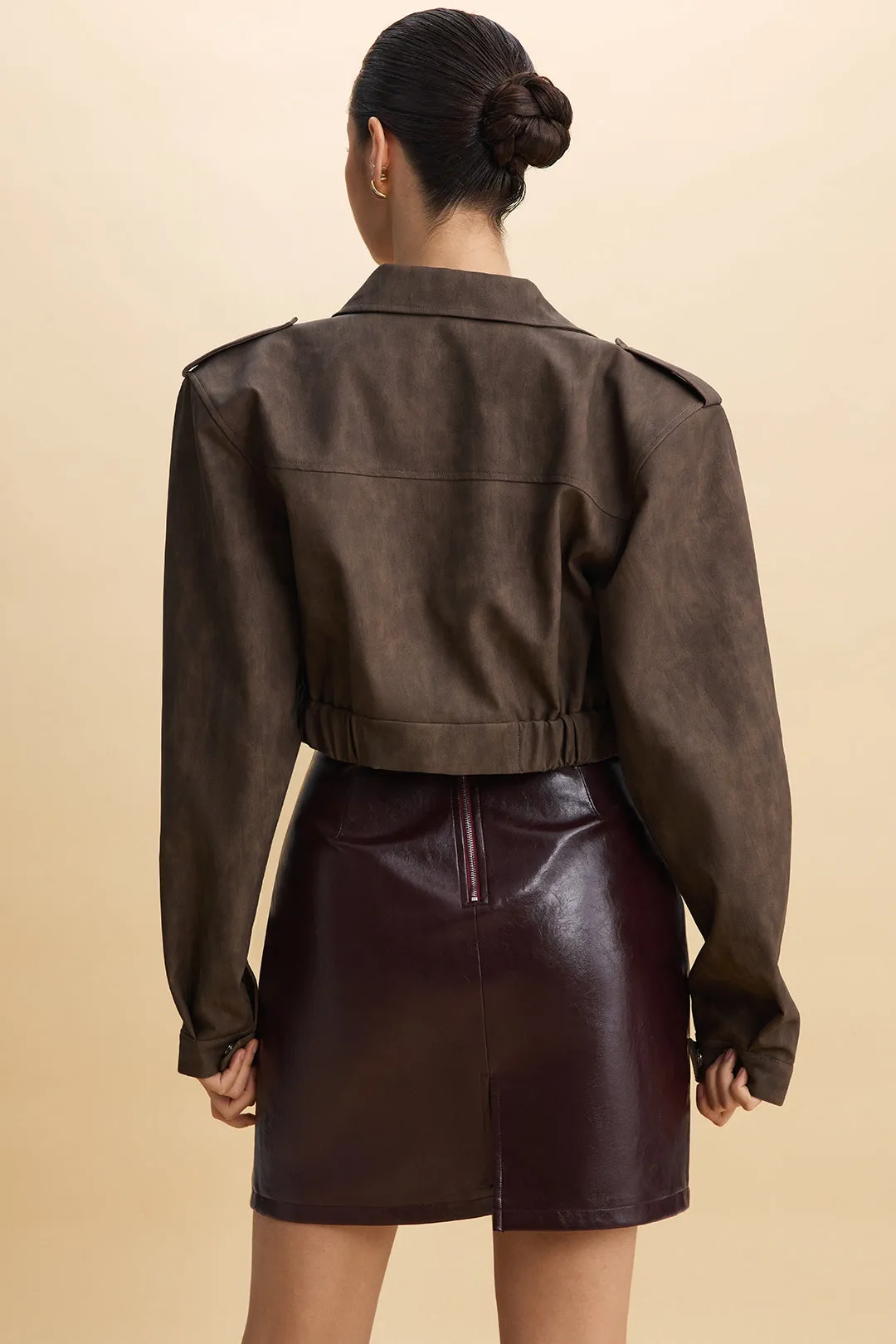 Faux Leather Zipper Pocket Jacket sold by Micas product image thumbnail 2