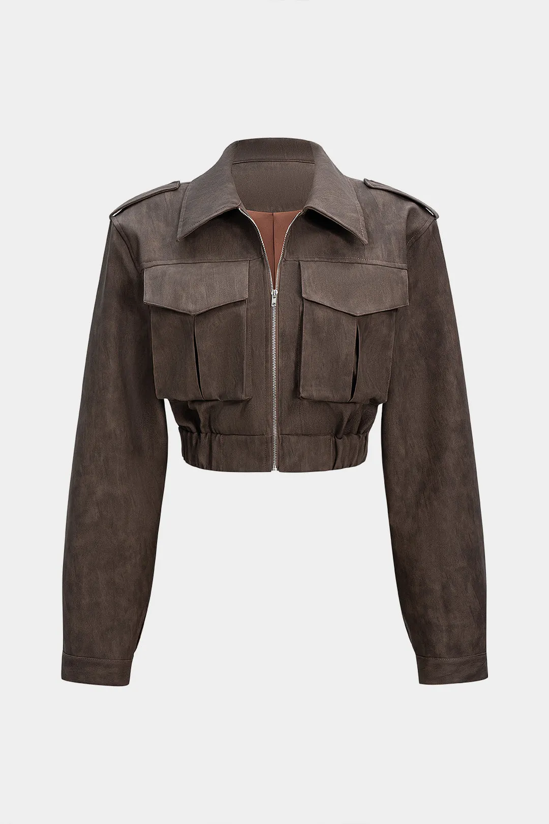 Faux Leather Zipper Pocket Jacket sold by Micas product image thumbnail 5