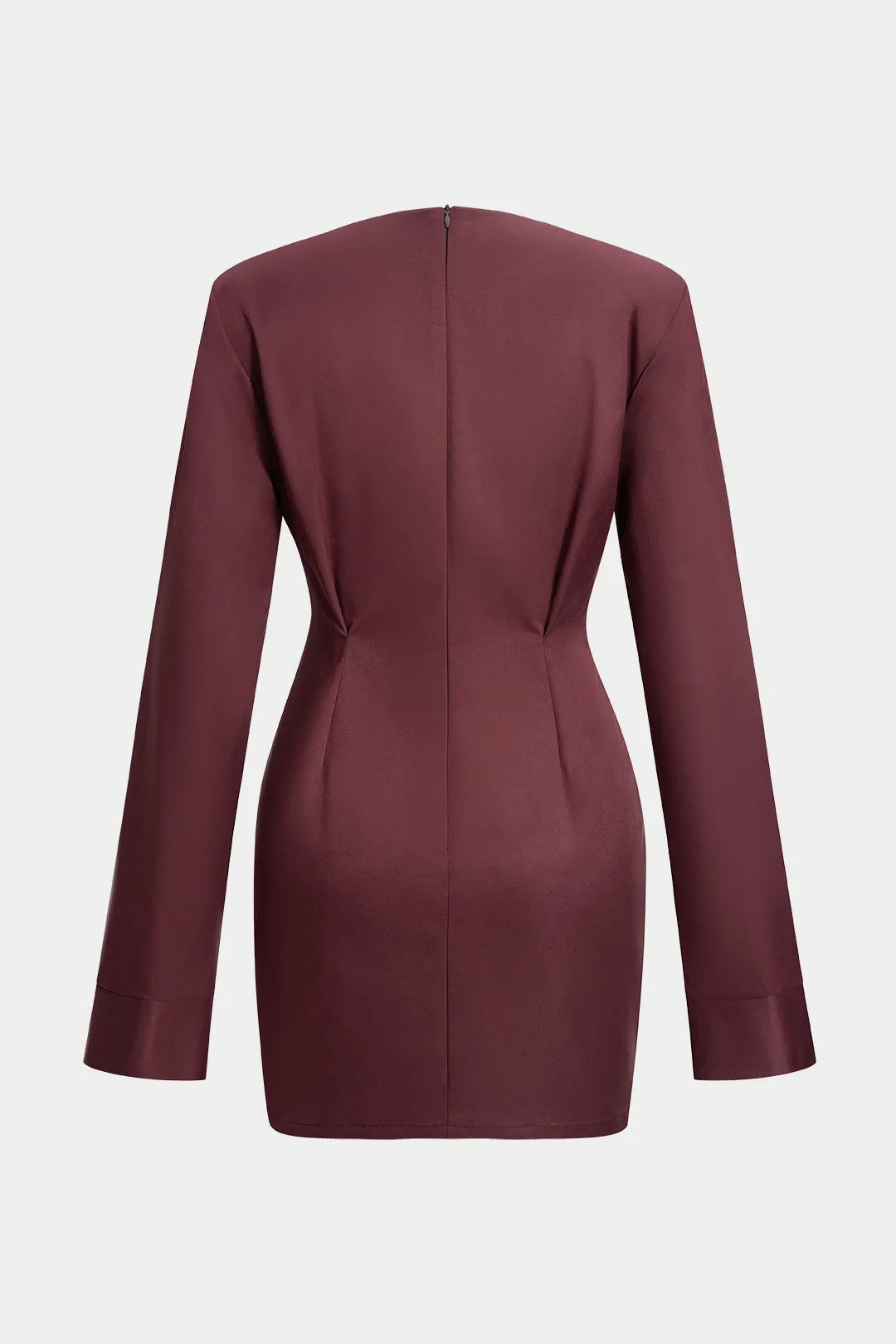 Pleated Shoulder Pads Long Sleeve Mini Dress sold by Micas product image thumbnail 2