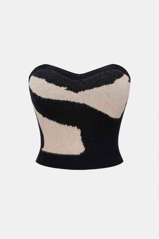 Plus Size Knit Contrast Strapless Tube Top sold by Micas