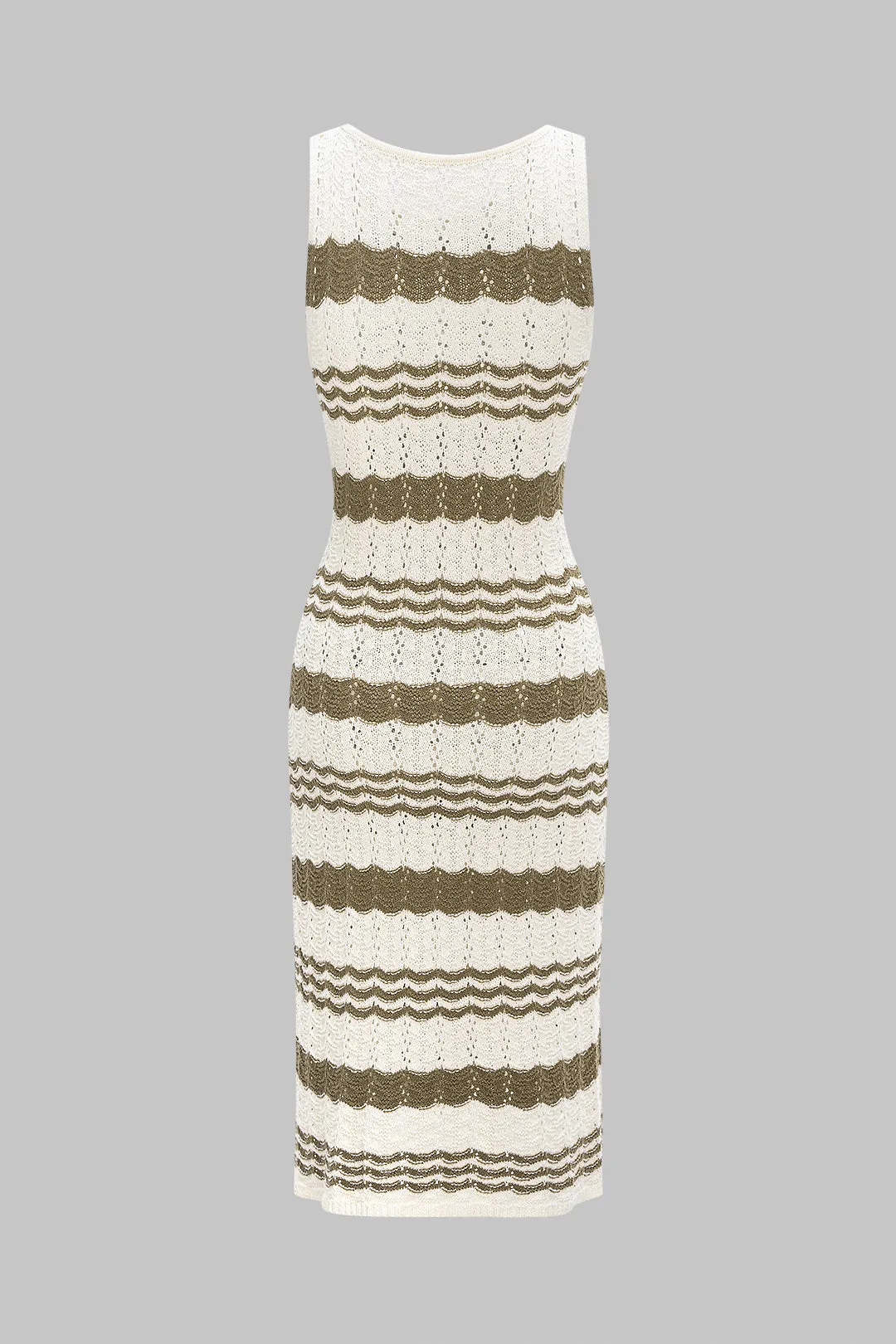 Knit Round Neck Contrast Sleeveless Dress sold by Micas product image thumbnail 2