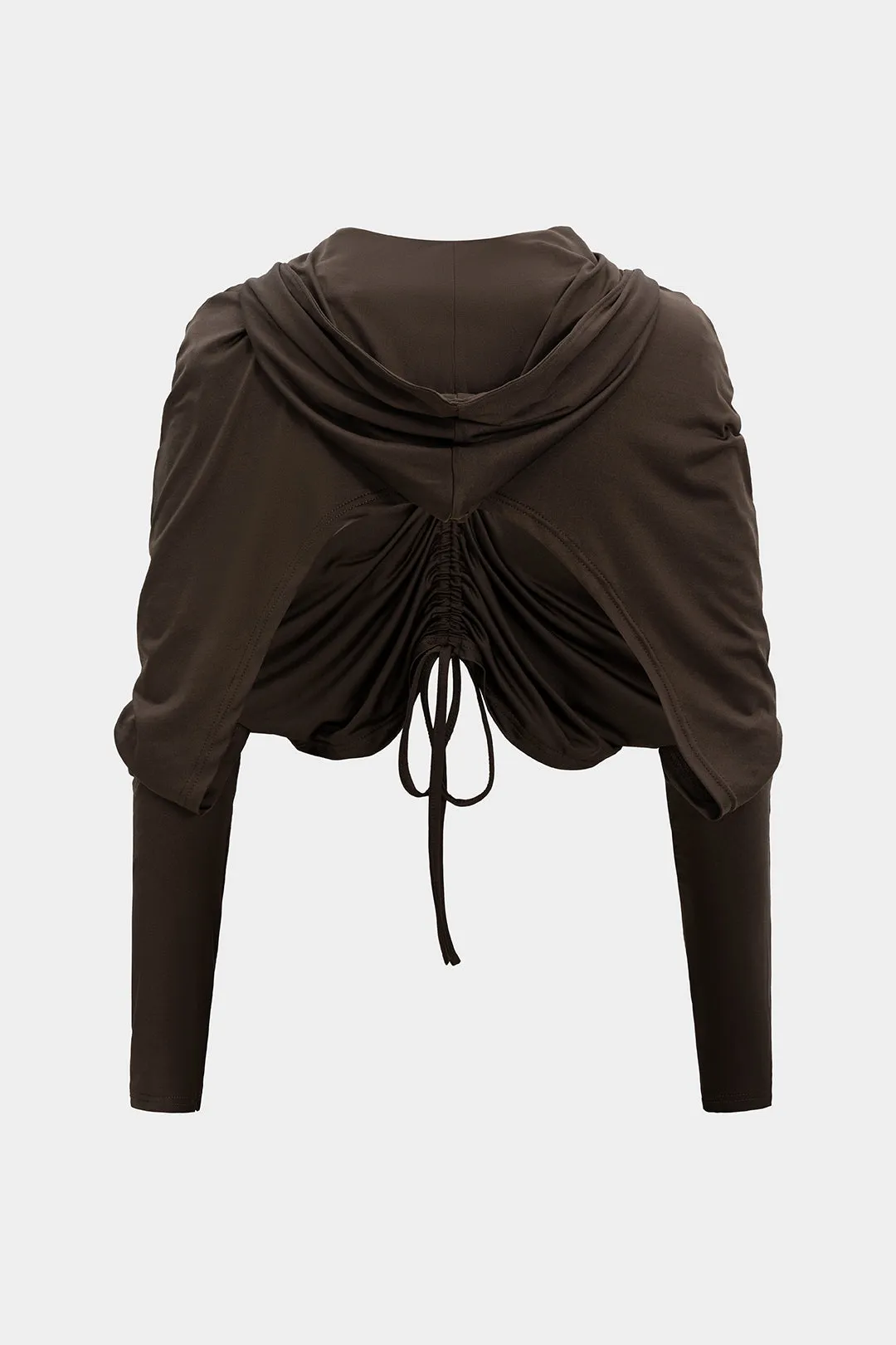 Ruched Drawstring Hooded Long-Sleeve Top sold by Micas product image thumbnail 2