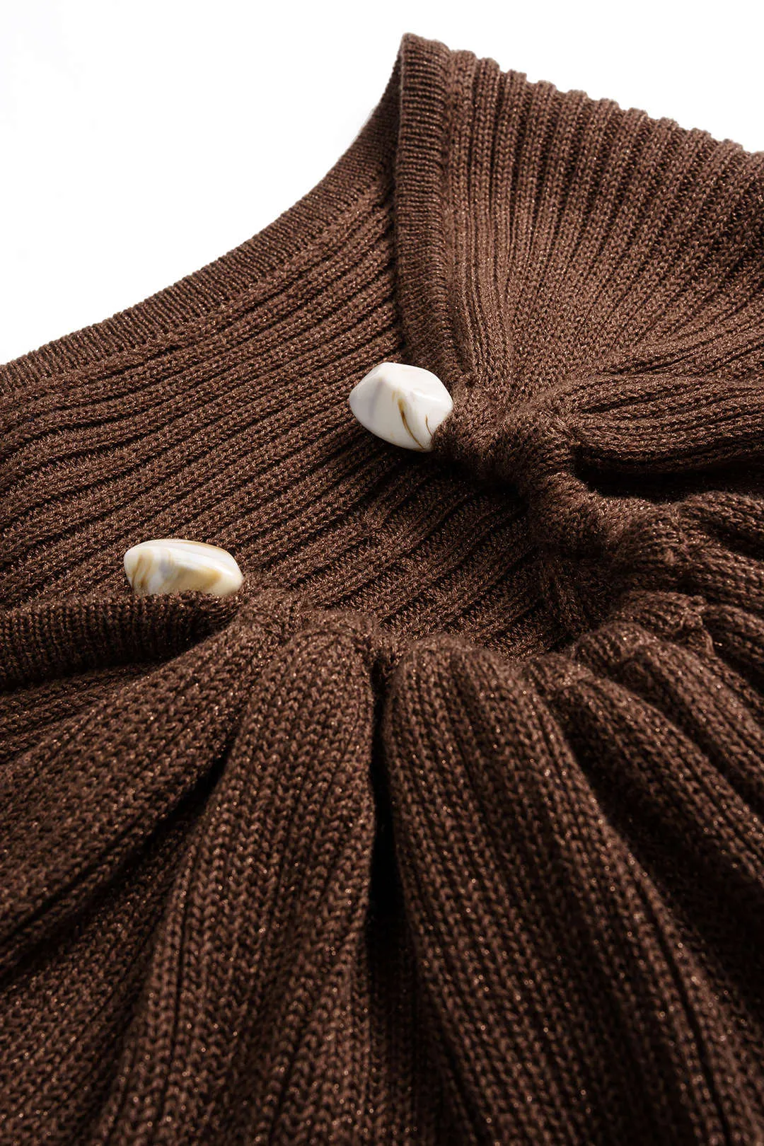 Knit Ruched Asymmetrical High Slit Skirt sold by Micas product image thumbnail 3