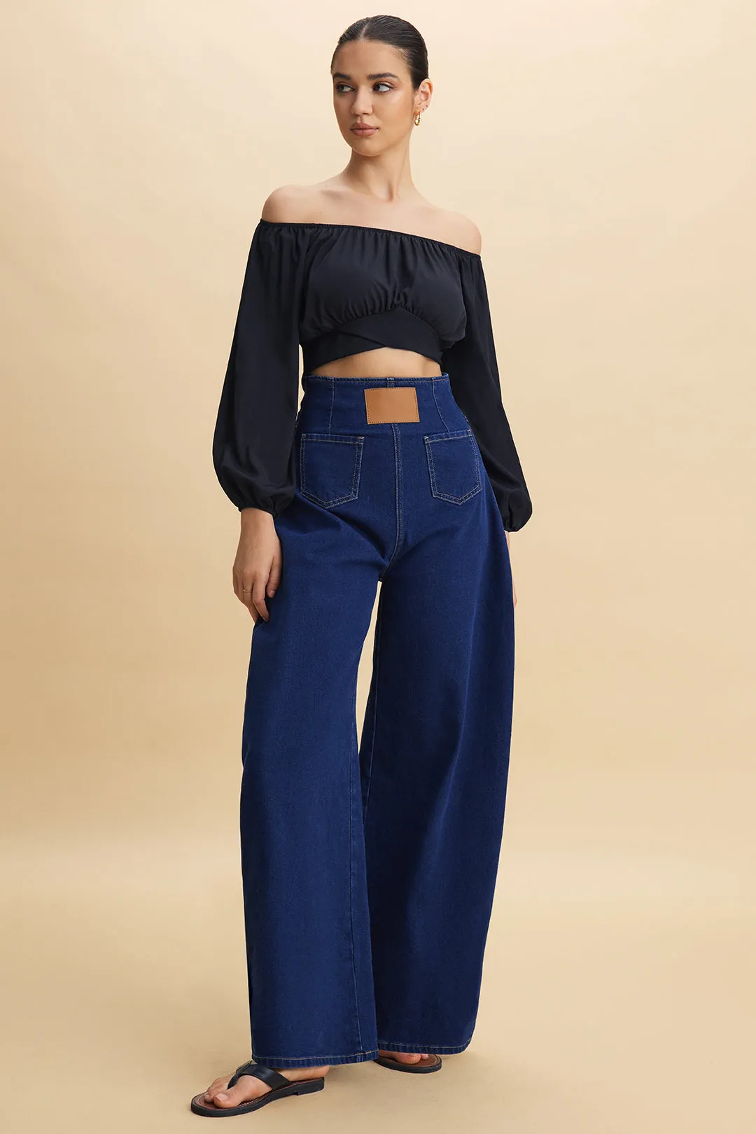 Denim Zipper High Waist Stitching Pocket Jeans sold by Micas product image thumbnail 3