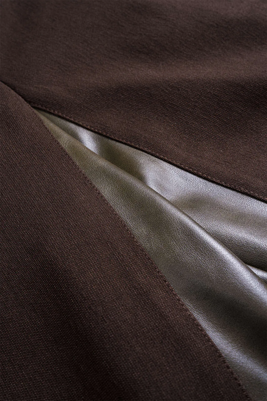 Faux Leathe Patchwork Wide Leg High Waist Trousers sold by Micas product image thumbnail 4