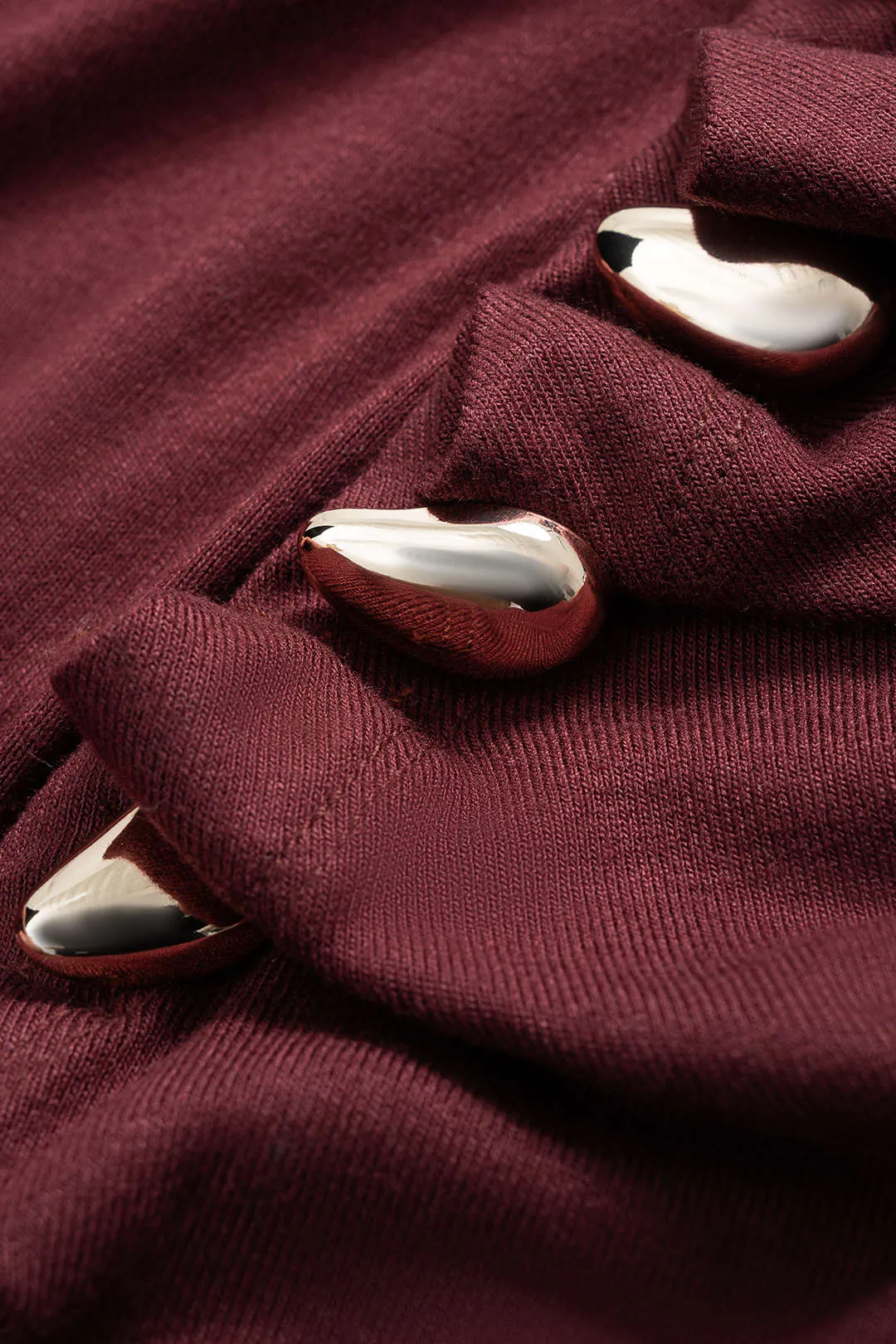 Asymmetrical Button Ruched Side Split Skirt sold by Micas product image thumbnail 3