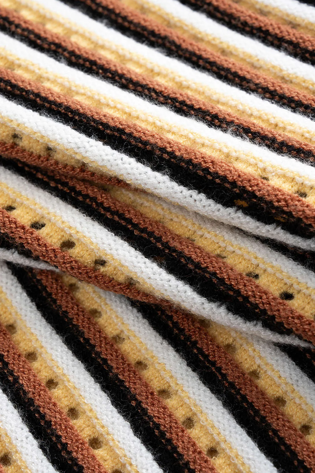 Knit Fringe Contrast Stripes Mini Skirt sold by Micas product image thumbnail 4