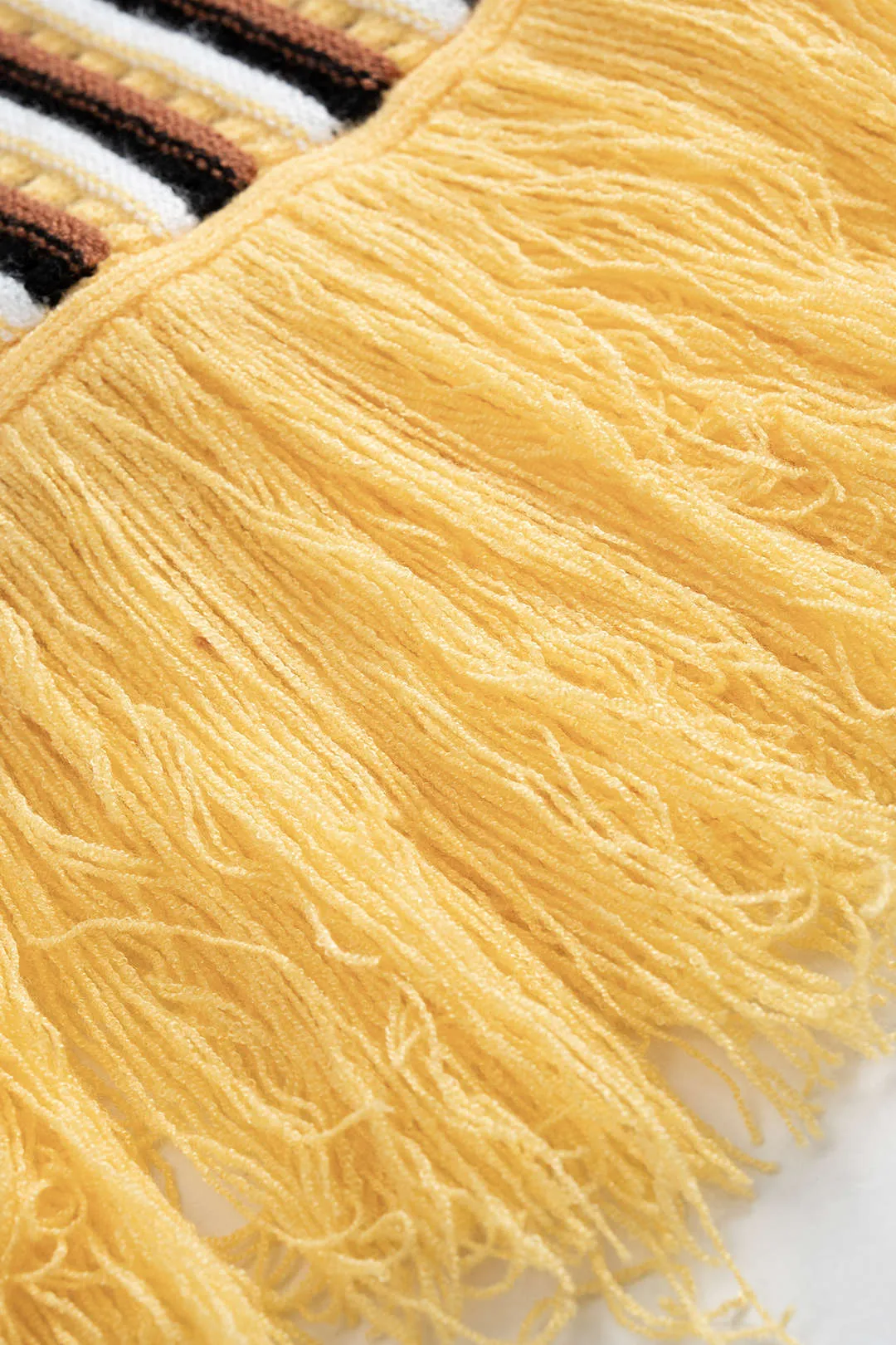 Knit Fringe Contrast Stripes Mini Skirt sold by Micas product image thumbnail 3