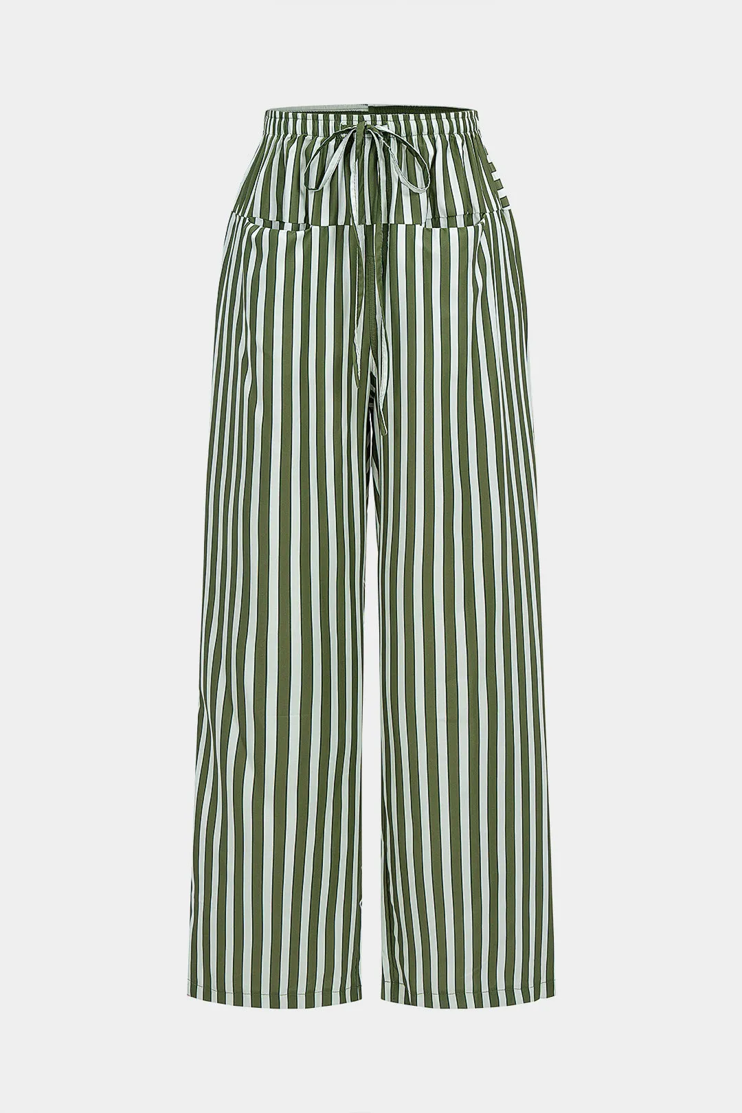 Stripes Print Tie-Up Wide Leg Trousers sold by Micas