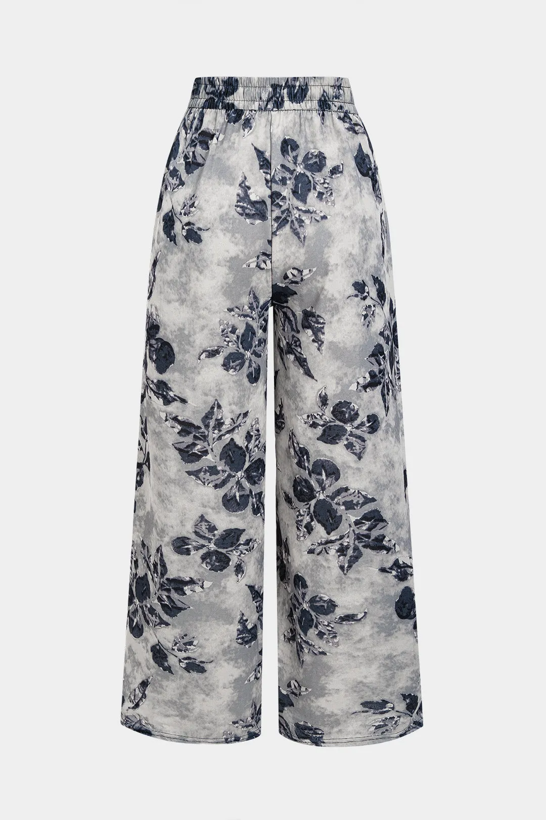 Floral Print Shirred Tie-Up Wide Leg Trousers sold by Micas product image thumbnail 2