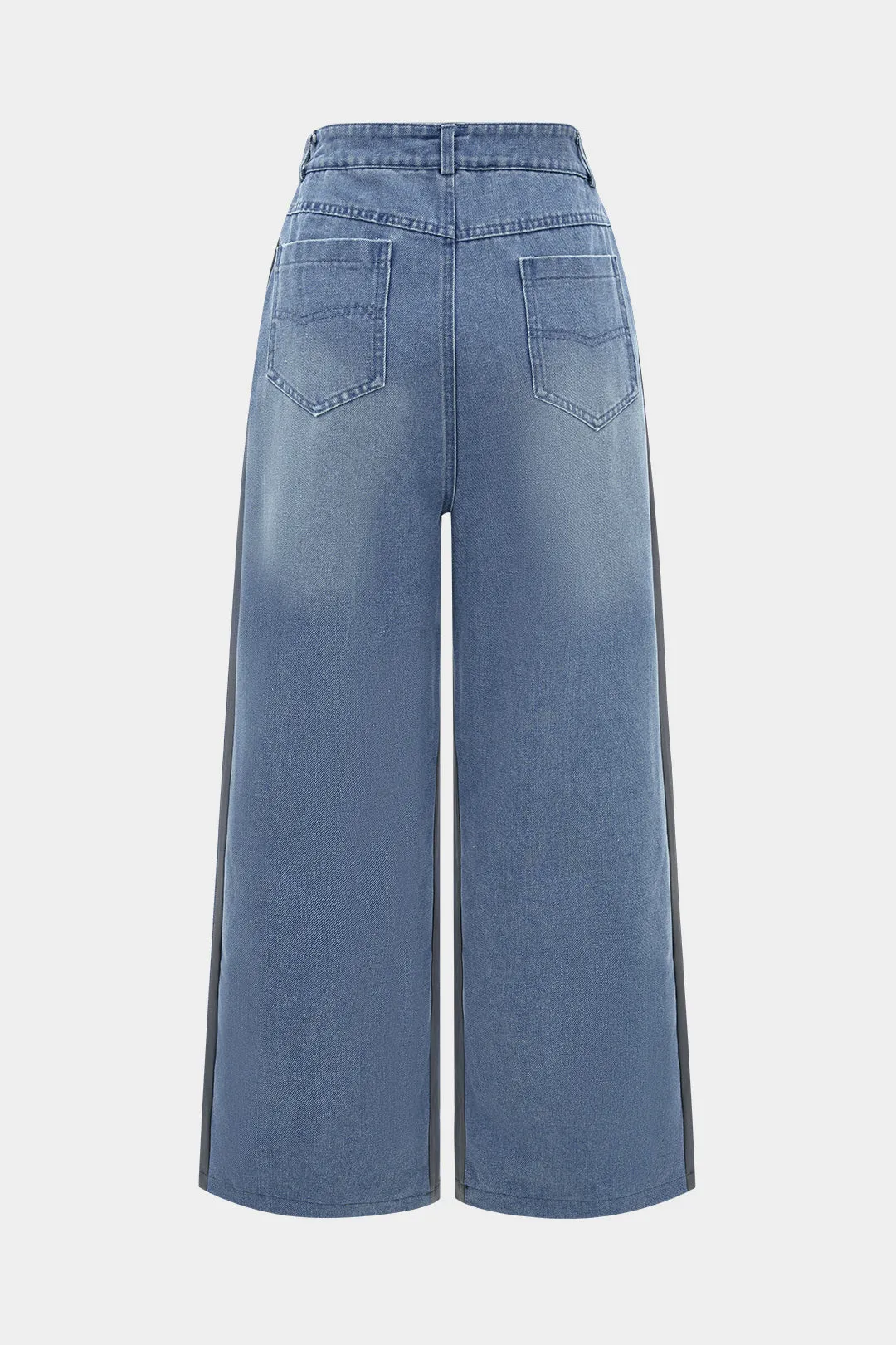 Shirred Patchwork Tie-Up Wide Leg Trousers sold by Micas product image thumbnail 2