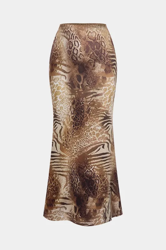 Leopard Print Ruched Skirt sold by Micas