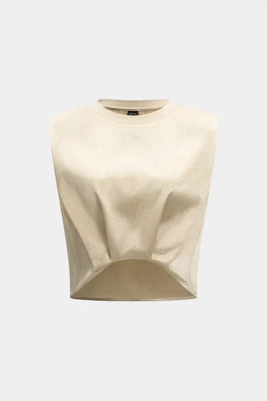 Satin Ruched Tank Top sold by Micas