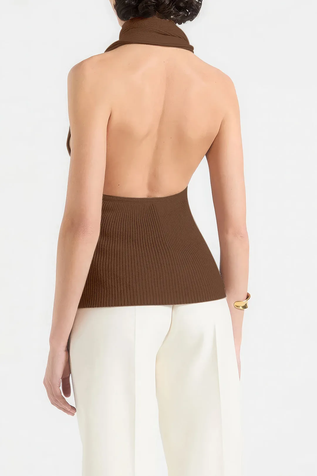 Metallic Decor Ruched Backless Tank Top sold by Micas product image thumbnail 3