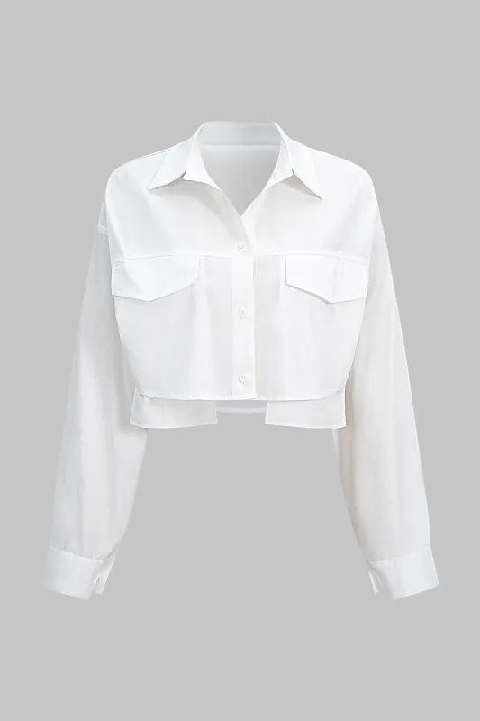 Solid Button Pocket Long-Sleeve Shirt sold by Micas