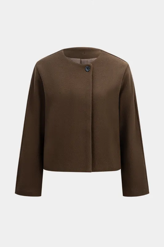 Woolen Button Round Neck Coat sold by Micas