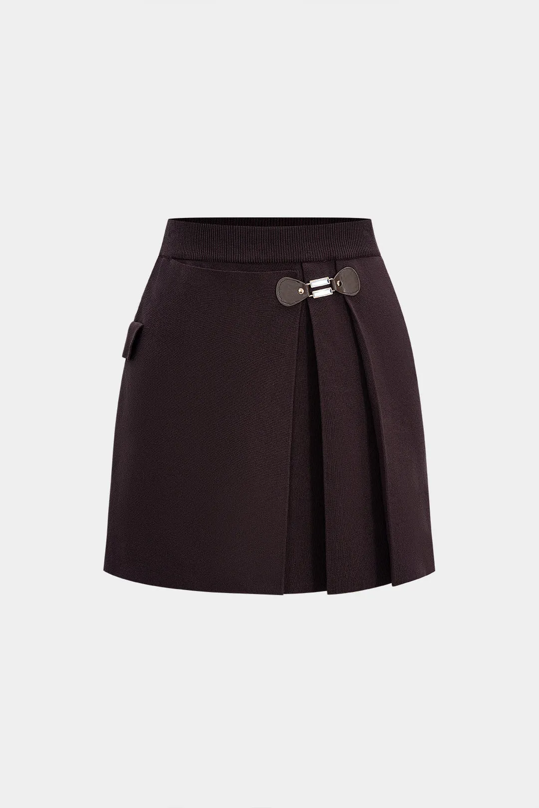 Knit Metallic Decor Pleated Skirt sold by Micas