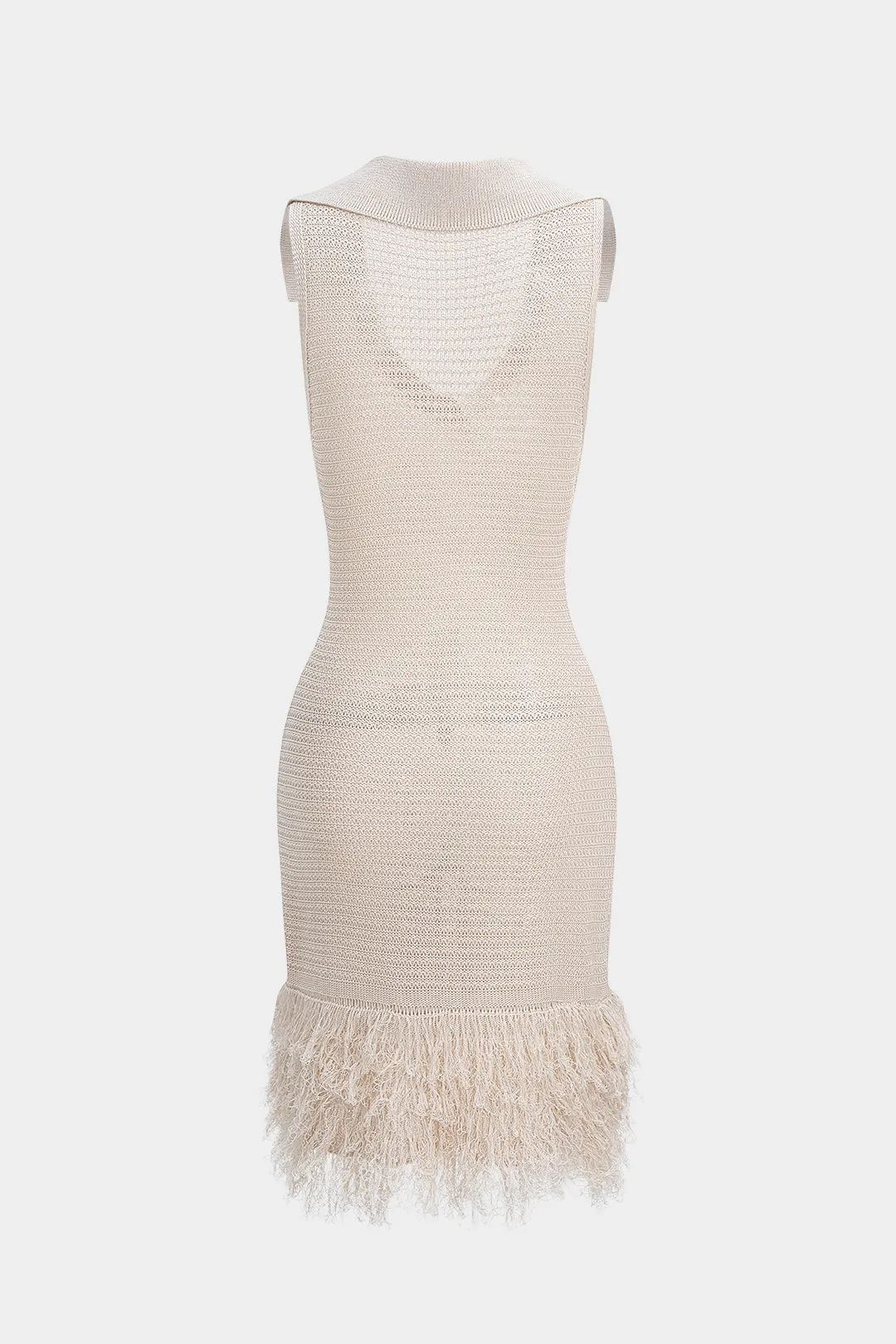 Knit Fringe V-Neck Sleeveless Dress sold by Micas product image thumbnail 2
