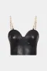 Faux Leather Metallic Chain Cami Top sold by Micas