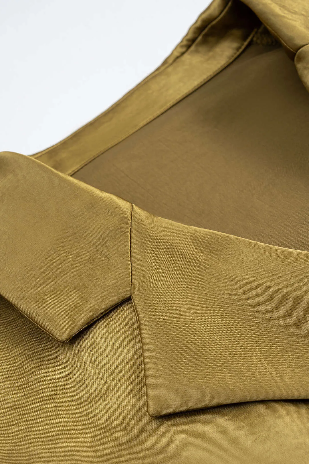 Satin V-Neck Asymmetrical Button Ruched Long-Sleeve Shirt sold by Micas product image thumbnail 3