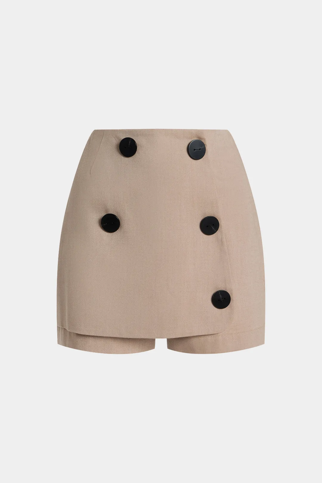 Solid Asymmetrical Zipper Shorts sold by Micas product image thumbnail 4