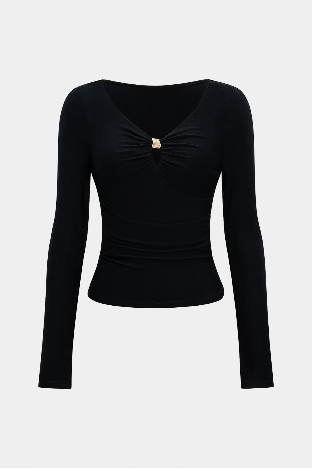 Ruched Long-Sleeve Top sold by Micas