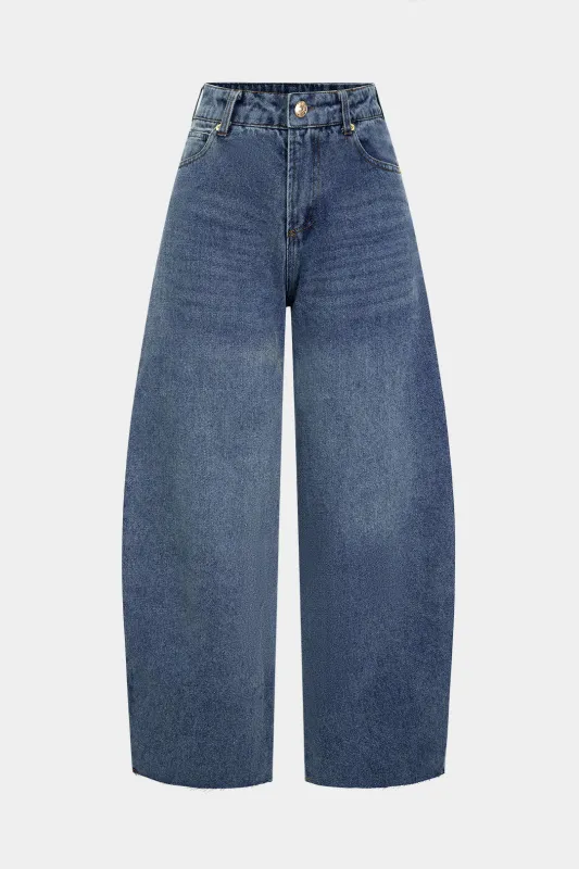 Denim Low Waist Barrel Jeans sold by Micas