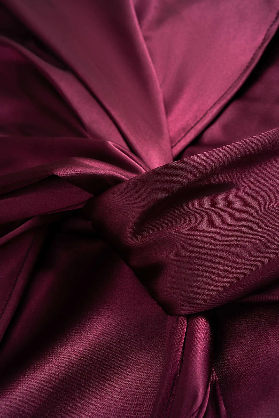 Satin Round Neck Twist Knot Zipper Short-Sleeve T-Shirt sold by Micas product image thumbnail 3