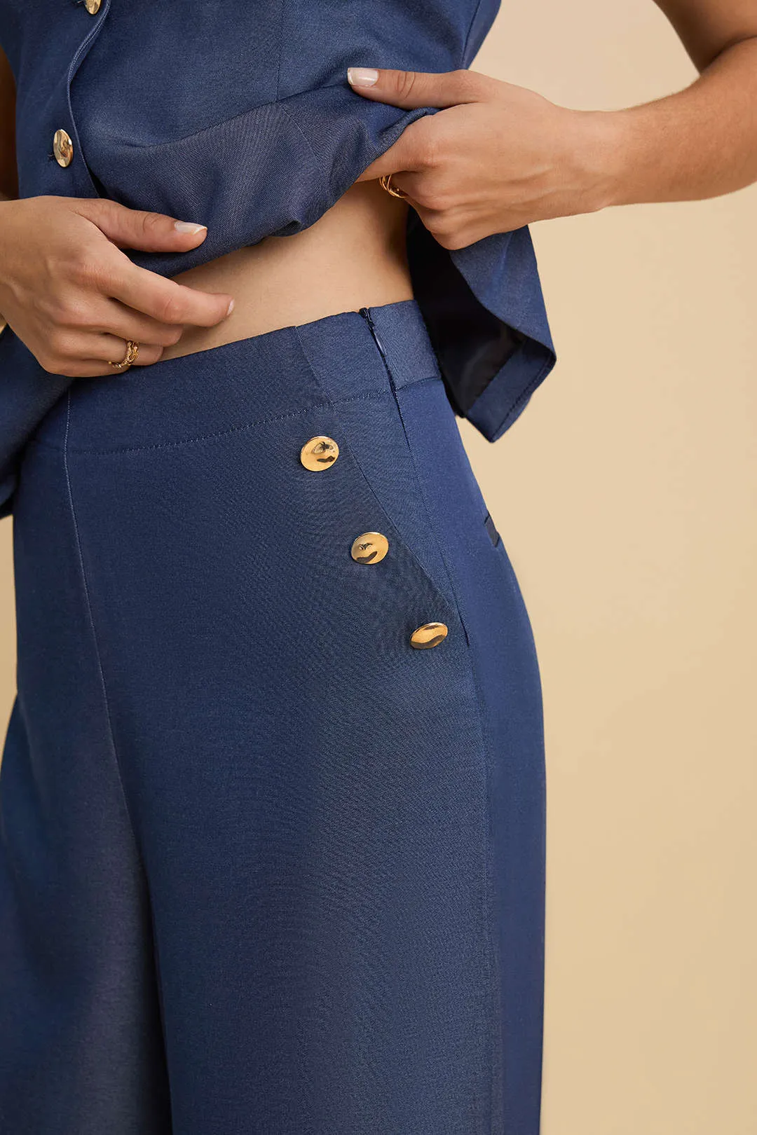 Solid Button Zipper Trousers sold by Micas product image thumbnail 4