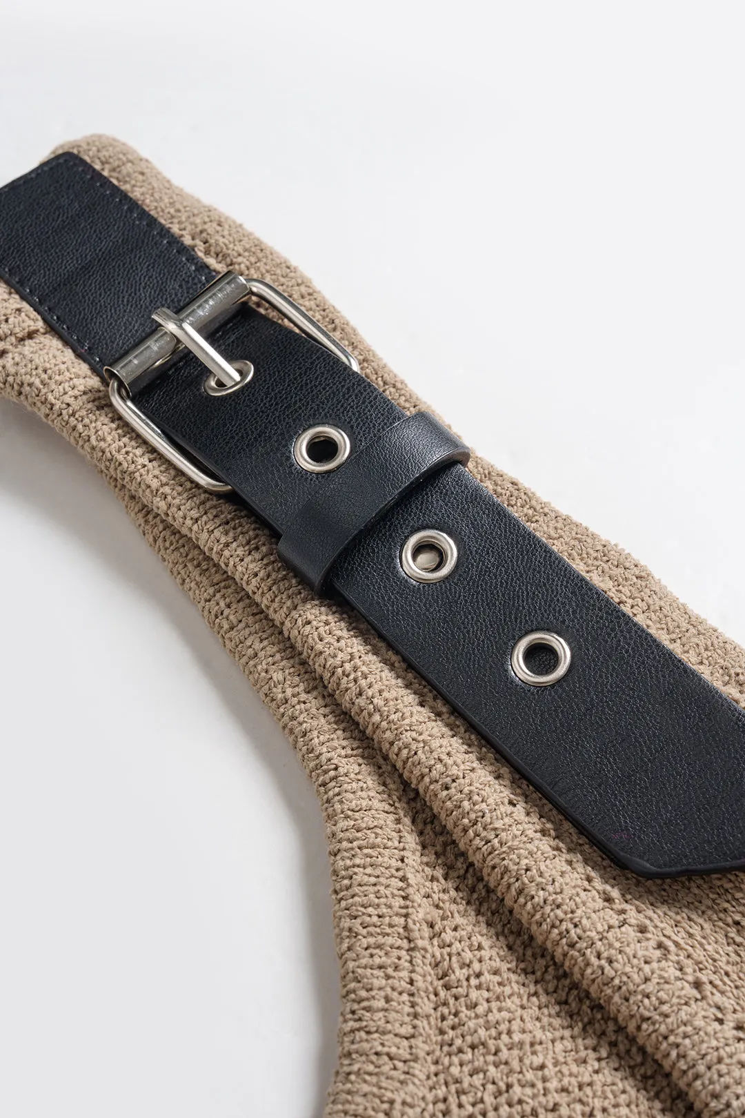 Knit Leather Decor Tank Top sold by Micas product image thumbnail 3