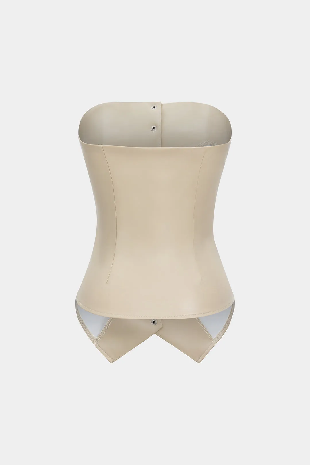 Faux Leather Button Strapless Tube Top sold by Micas product image thumbnail 2