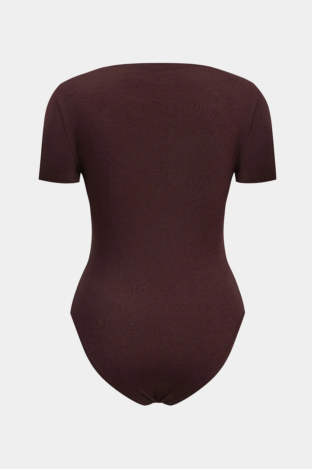 Plus Size Metallic Decor Ruched Cut Out Short Sleeve Bodysuit sold by Micas product image thumbnail 2