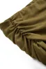 Draped Cowl Neck Long-Sleeve Top And Ruched Skirt Set sold by Micas