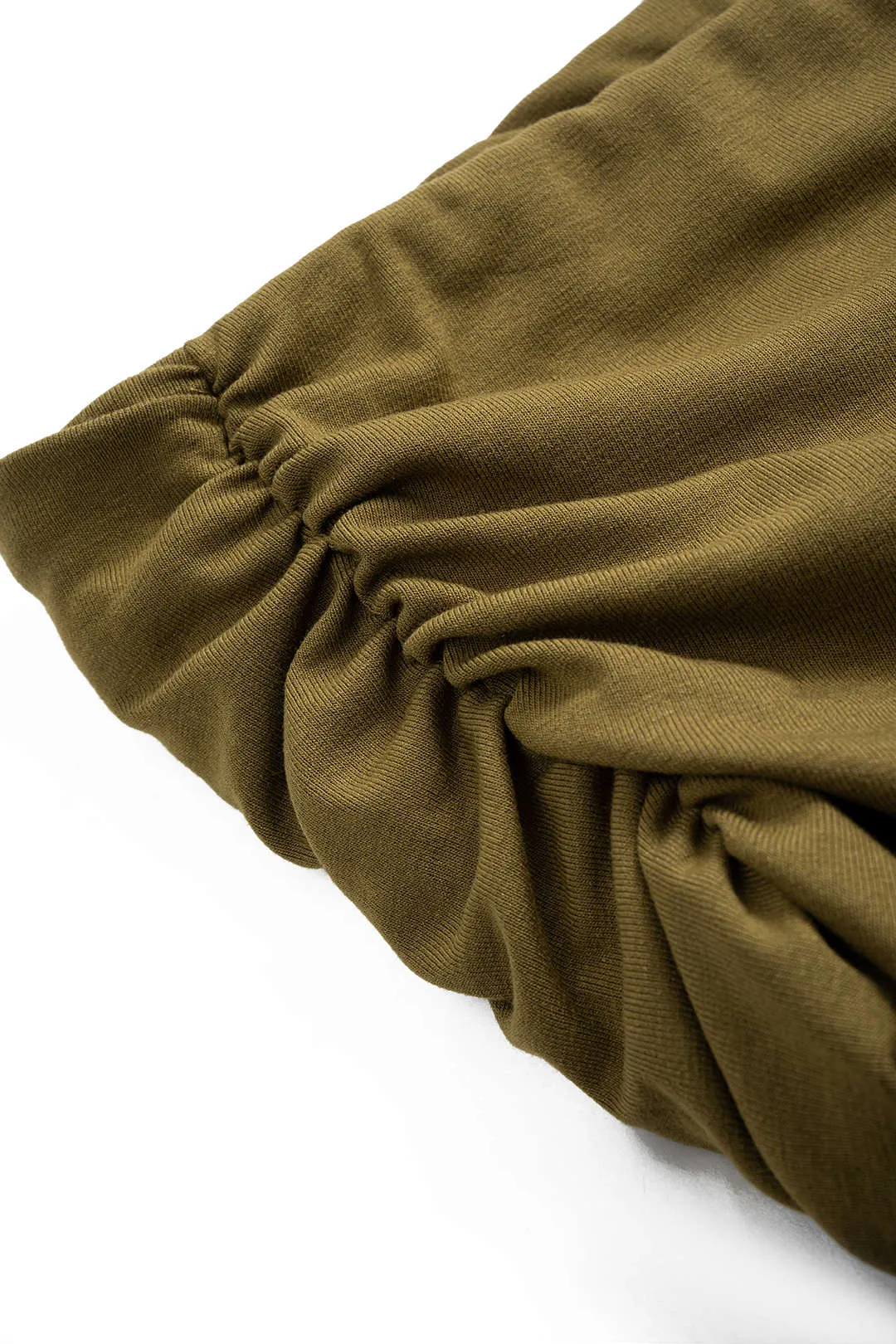 Draped Cowl Neck Long-Sleeve Top And Ruched Skirt Set sold by Micas product image thumbnail 5