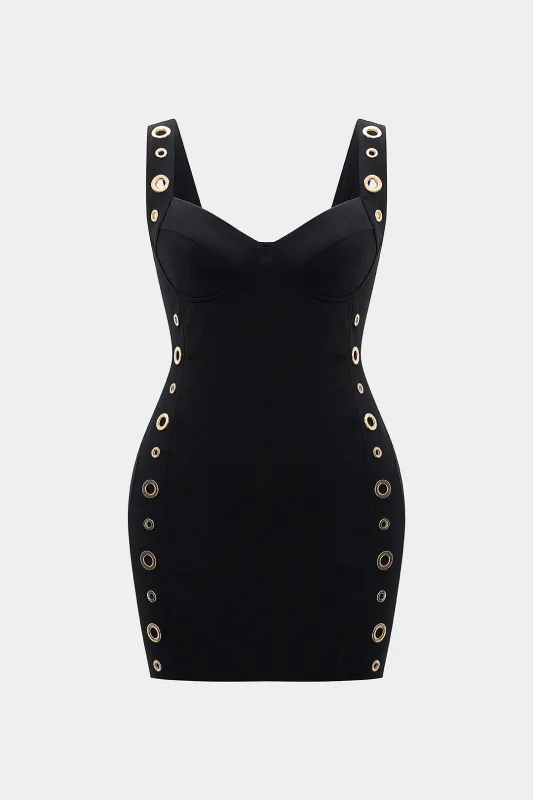 Plus Size Metallic Cut Out Sleeveless Mini Dress sold by Micas