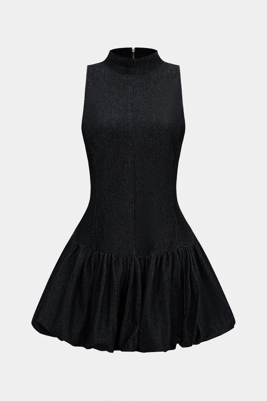 Denim Ruched Sleeveless Mini Dress sold by Micas product image thumbnail 5