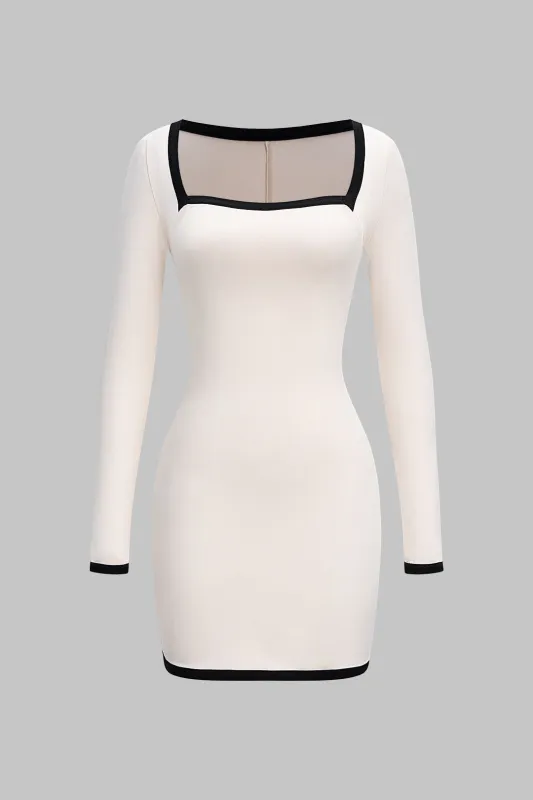 Contrast Long Sleeve Mini Dress sold by Micas
