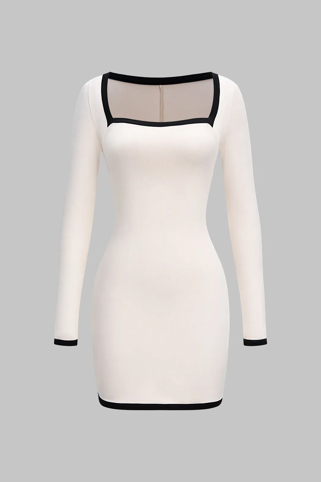 Contrast Long Sleeve Mini Dress sold by Micas