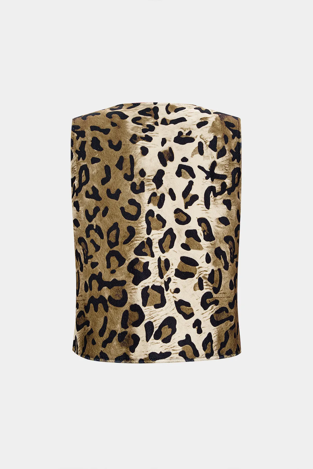 Woolen Leopard Print Hollow Out Vest sold by Micas product image thumbnail 3