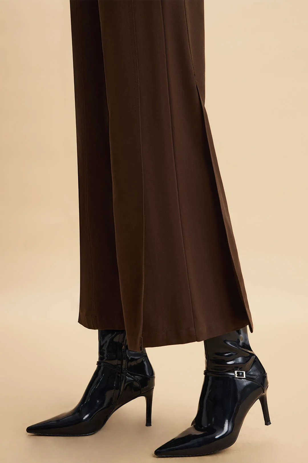 Faux Leather Patchwork Zipper Pocket Trousers sold by Micas product image thumbnail 3