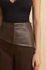 Faux Leather Patchwork Zipper Pocket Trousers sold by Micas