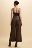 Faux Leather Patchwork Zipper Pocket Trousers sold by Micas