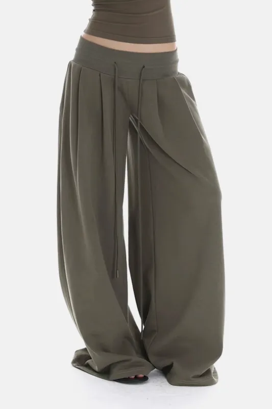 Pleated Tie-Up Wide Leg Trousers sold by Micas