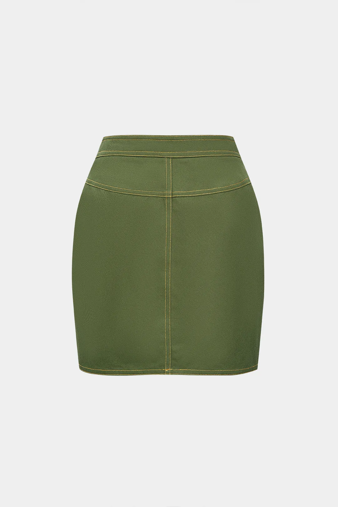 Metallic Button High Waist Asymmetrical Pocket Skirt sold by Micas product image thumbnail 2