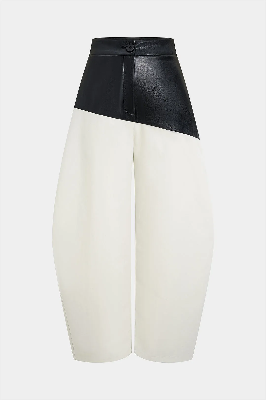 Faux Leather Patchwork Barrel Trousers sold by Micas product image thumbnail 5