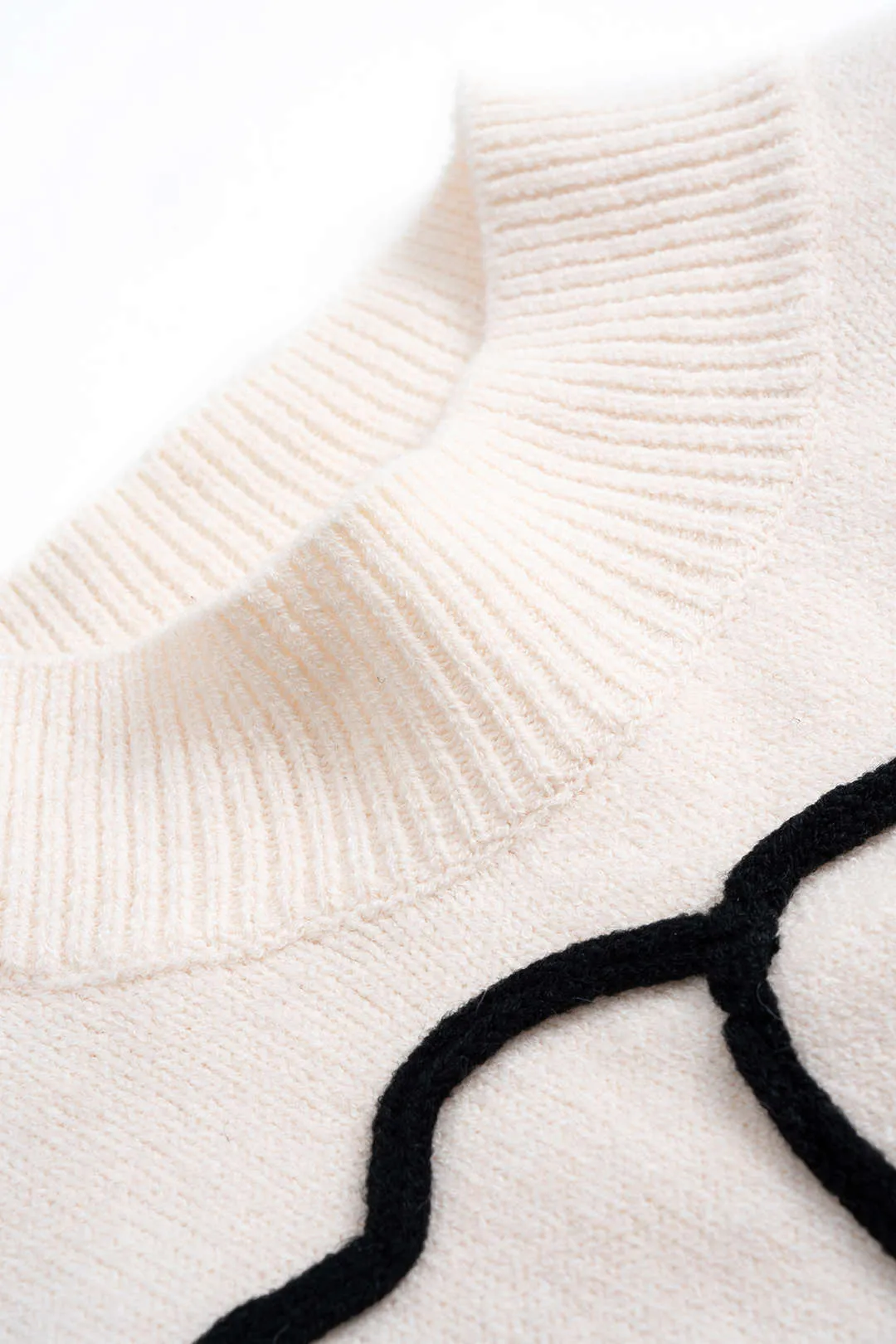 Knit 3D Flower Decor Long-Sleeve Top sold by Micas product image thumbnail 4