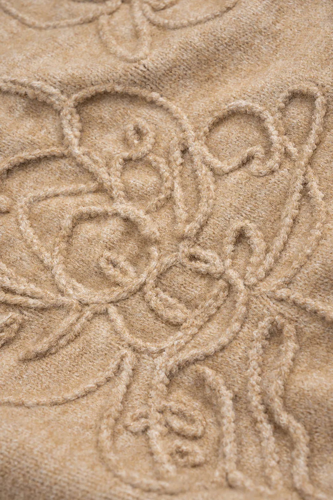 Knit Round Neck Floral Embroidery Long-Sleeve Top sold by Micas product image thumbnail 4