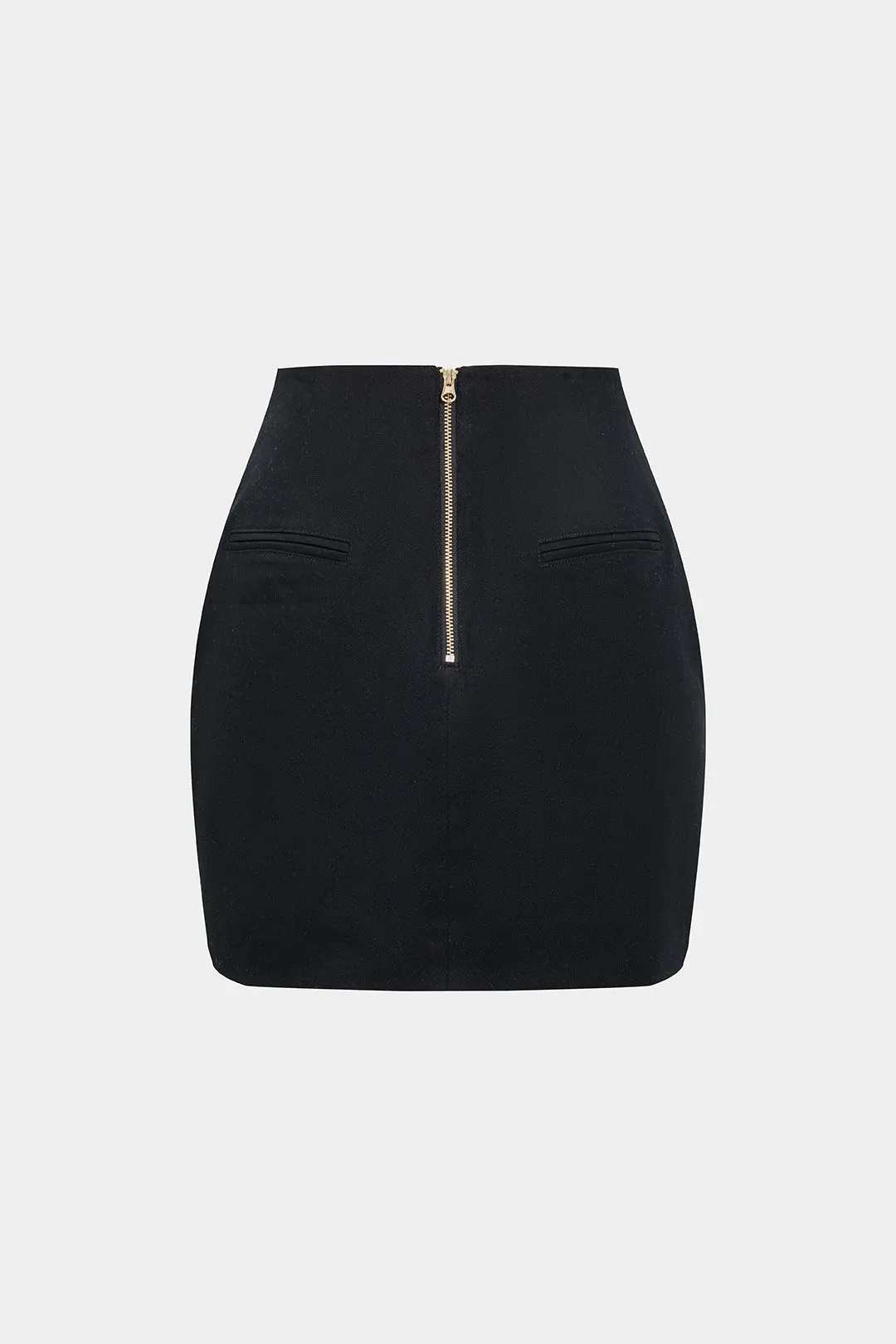 Metallic Buckle Asymmetrical Mini Skirt sold by Micas product image thumbnail 2