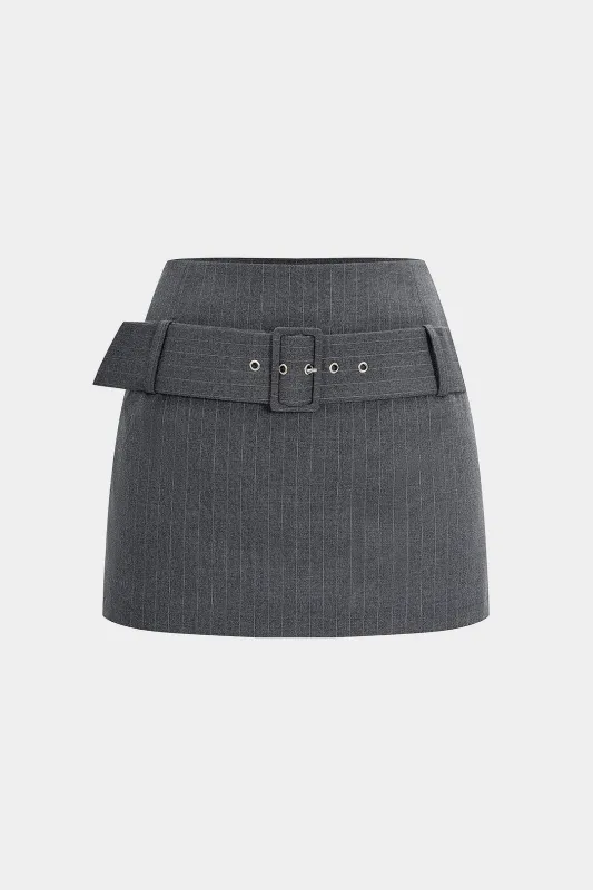 Belted Low Waist Mini Skirt sold by Micas