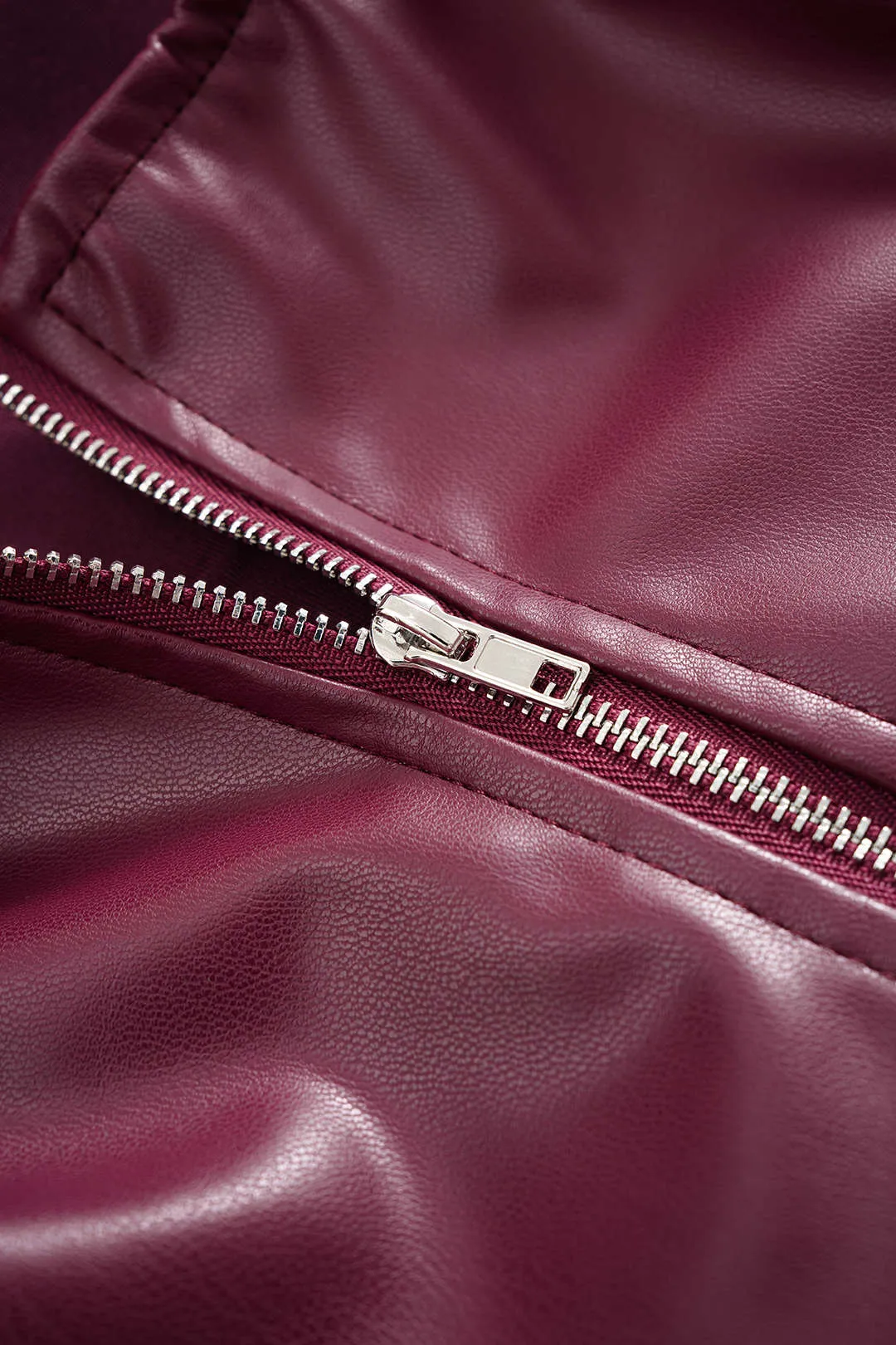 Faux Leather Ruched Zipper Tube Top sold by Micas product image thumbnail 4